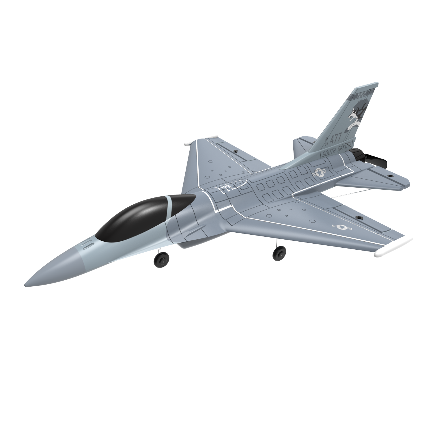 Volantex RC Plane 2.4GHz 4CH 6-Axis Gyro F16 Fighting Falcon EPP Flying Airplane Jet Trainer Warbird Fixed Wing RTF Xpilot Stabilizer One Key Aerobatic 761-10 RTF