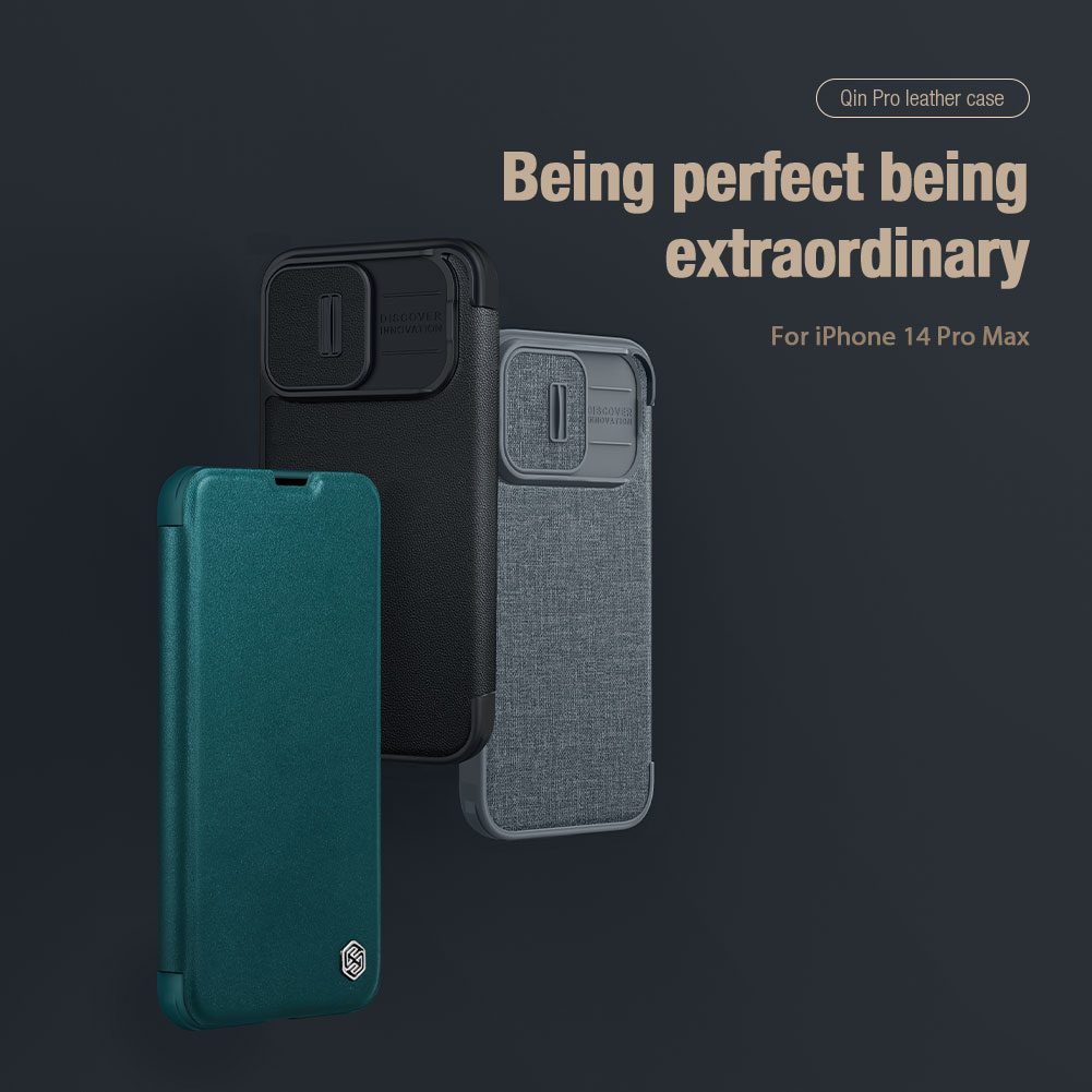iPhone 14 / Plus / + / Pro / Max /  6.7 6.1 - Plain Leather Case Pro - Flip Casing Full Coverage Wallet Card Slot Sliding Camera Protection Shock Resistant High Quality Lens Anti Scratch Drop Impact L